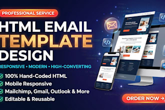 design responsive HTML email template newsletter email header and email header