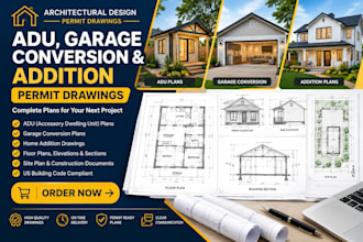 draft adu garage conversion and addition permit drawings