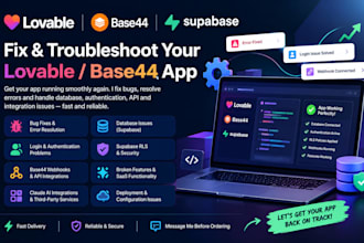 lovable base44 database issue, login issues supabase rls base44 webhook features