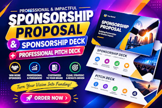sponsorship proposal, sponsorship deck and professional pitch deck