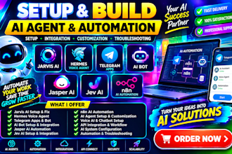 setup jarvis ai hermes voice agent telegram apps ai bot jasper ai jev ai n8n