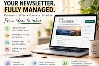 manage your weekly newsletter from research to publishing