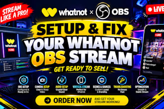 setup and fix your whatnot obs stream, audio and camera
