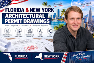 do florida and new york architectural permit drawing,
