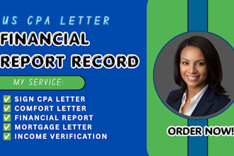provide CPA income verification and mortgage support letters