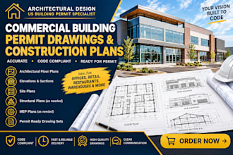 draw commercial building permit drawings and construction
