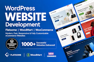 design or redesign a wordpress woocommerce website with flatsome or woodmart