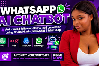 whatsapp ai chatbot, ai agent and automation chatgpt n8n manychat meta leads