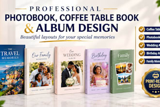 do luxury coffee table layout, wedding album, memories book, photobook design