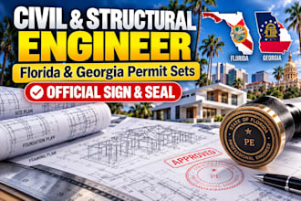 be your civil engineer for fl and ga permit sign and seal