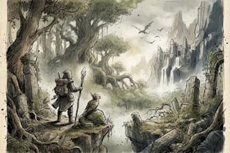 draw a fantasy sketchy illustration