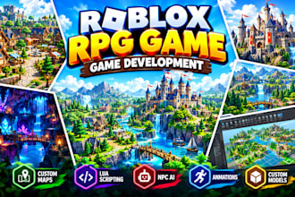 build roblox rpg game, roblox map, roblox scripter, npc animation, roblox models