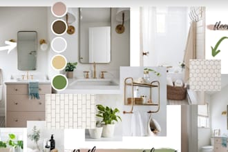 decorate bathroom mood board, powder room, meadow house interior, guest ensuite