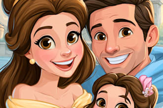 create a disney cartoon illustration