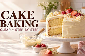 write a clear step by step cake recipe for your blog