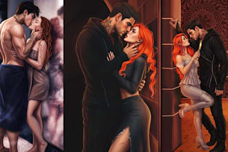do dark romance character fantasy couple romance illustration novels spicy art