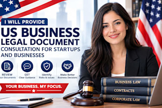 provide US business legal document consultation for startups and businesses