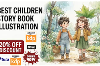 design watercolor children book illustration christian cute storybook characters