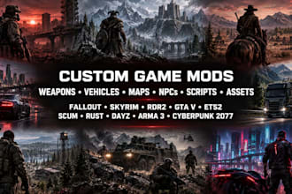 mod fallout, skyrim, rdr2, gta, ets2, scum, rust, dayz, arma3, cyberpunk 2077