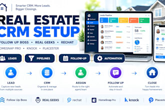 setup follow up boss, real geeks, rechat, homesnap pro, knock CRM, placester