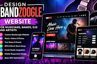 design bandzoogle website, musician, band, dj, artist music website