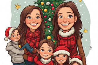 design personalized family christmas art