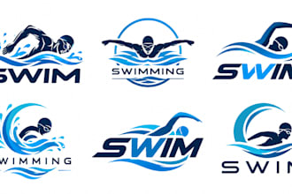 design a professional swimming, water, aquatic, pool, sports, fitness swim logo