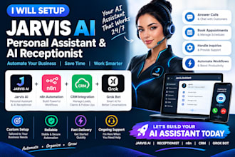 jarvis ai personal assistant jarvis ai receptionist n8n automation CRM grok bot
