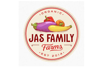 make bold friendly logo for large family veggie farm