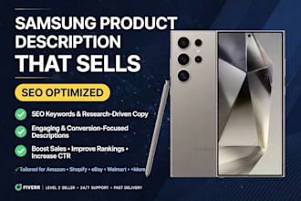 write SEO samsung product description for amazon ebay shopify store