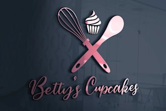 do creative cupcake baking logo for your bakery business
