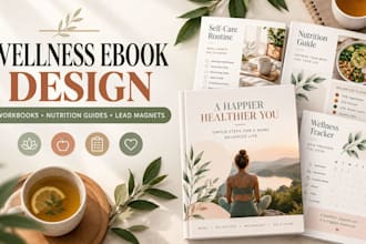 design a wellness ebook, self care workbook, nutrition guide or lead magnet