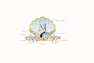 design an elegant and romantic wedding logo for your brand