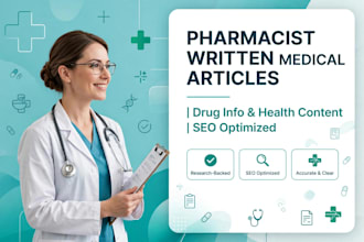 write pharmacist approved supplement and drug information articles