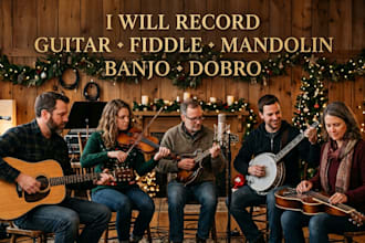 record guitar, fiddle, mandolin, banjo, dobro for your christmas song