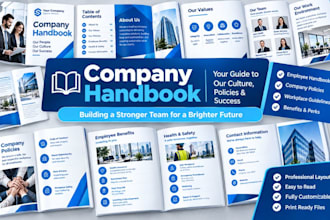 design brand book, company handbook, HR manual, company profile and brochure