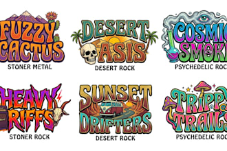 design stoner metal, desert rock and psychedelic rock logo