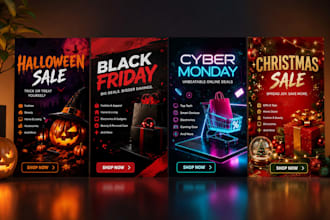 create halloween flyer,festive sales flyer,banner,and ad designs