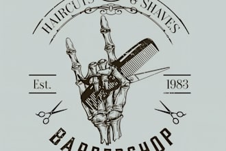 design vintage barber and barbershop logo