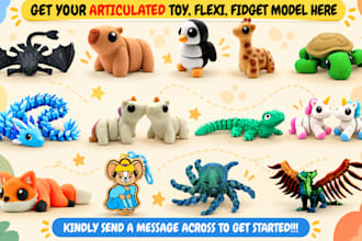 create flexi toy 3d articulated model fidget toy 3d bjd doll for 3d printing