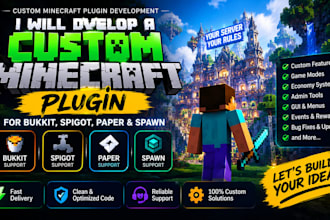 develop minecraft plugin bukkit, spigot, paper spawn, addon any version