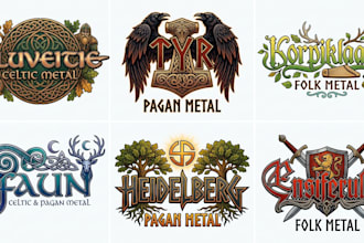 design celtic metal, folk metal and pagan metal logo