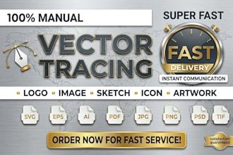 redraw logo from sketch or image into vector