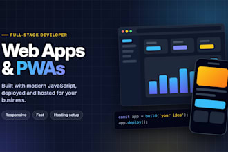 build web app or pwa with javascript framework, websites and maintain hosting