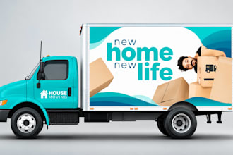 do box truck wrap design commercial vehicle branding print ready fleet graphics