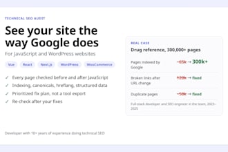 do a technical SEO audit of your javascript or wordpress website