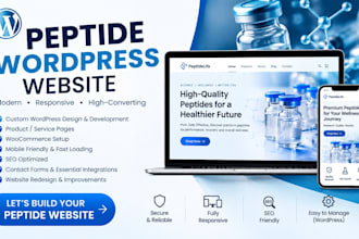 create a professional fda complaint focused peptide, supplement fda website