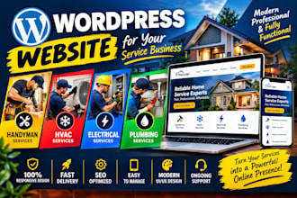 build wordpress handyman website, hvac, electrical and plumbing services website