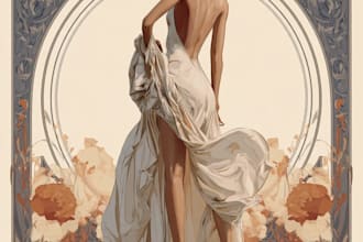 do illustrations in art nouveau style