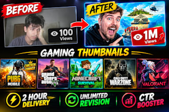 make viral mrbeast style thumbnail for gaming channel
